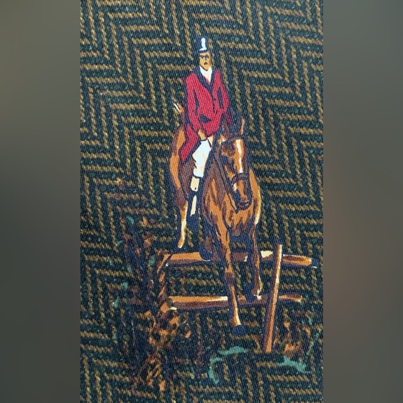 Rare VINTAGE Polo Ralph Lauren Iconic Equestrian Silk Necktie - Picture 10 of 15